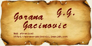 Gorana Gaćinović vizit kartica
